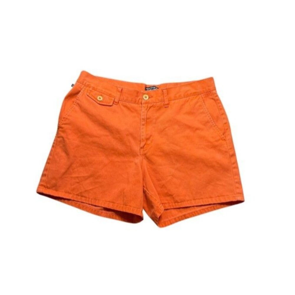 Polo Jeans Co Ralph Lauren Women's Size 14 Orange Chino Shorts Pockets Cotton